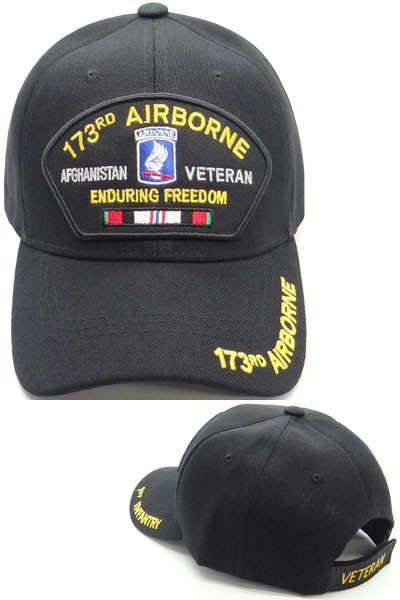 173rd Airborne Veteran Cap Afghanistan - Enduring Freedom - Black