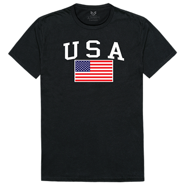 Relaxed Graphic T-Shirt USA Flag Black