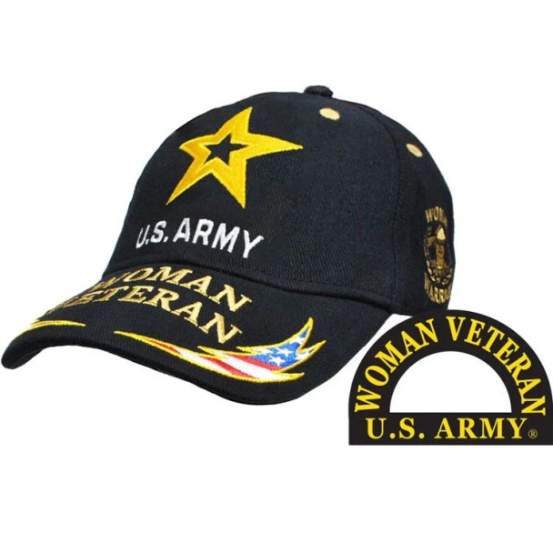 CP00107 - U.S. Army Woman Veteran Cap - Black