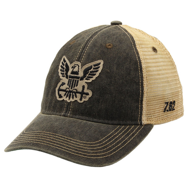 7.62 Design - U.S. Navy Eagle Cap - Cotton/Soft Mesh - Washed Black