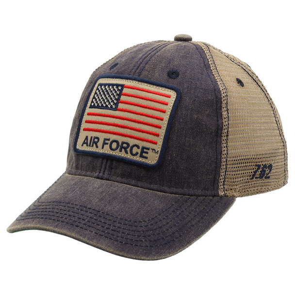 7.62 Design - U.S. Air Force Flag Cap - Cotton/Soft Mesh - Washed Black