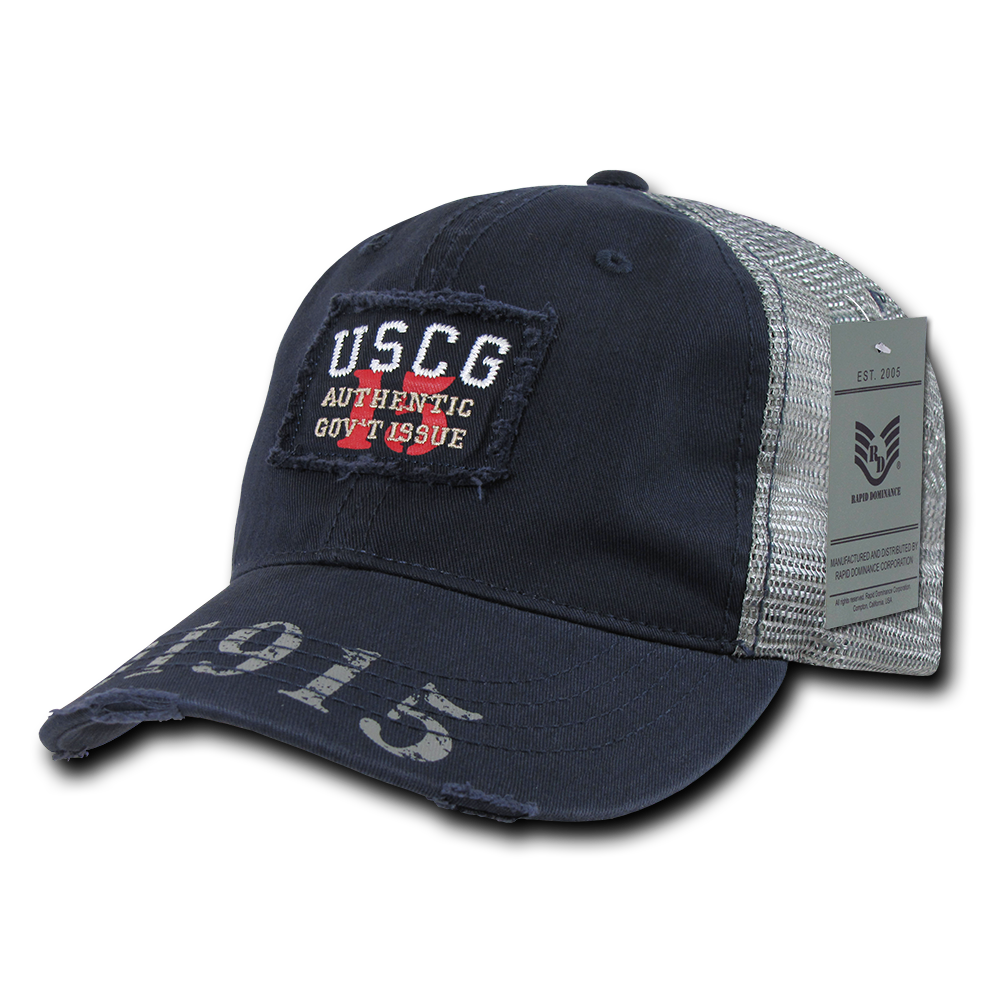 U.S. COAST GUARDヴィンテージ キャップ　USA製　80s S84 - Vintage U.S. Coast Guard Cap - Relaxed Cotton - Red