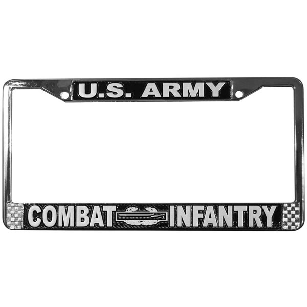 Army Combat Infantry License Plate Frame - LFA28 - U.S. MILITARY HATS