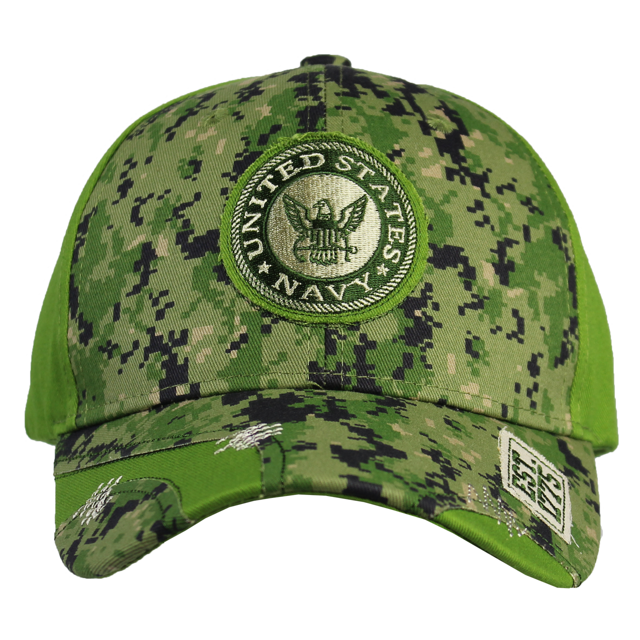 40371 - U.S. Navy Cap 1775 - Distressed - Green Digital Camo/Navy