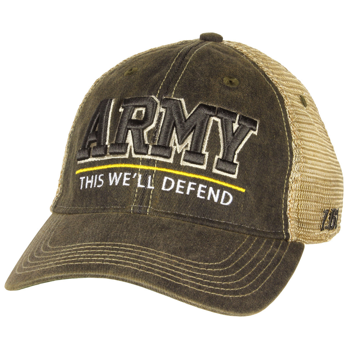 7.62 Design - U.S. Army Cap - This We'll Defend - Cotton/Soft Mesh - Washed  Black