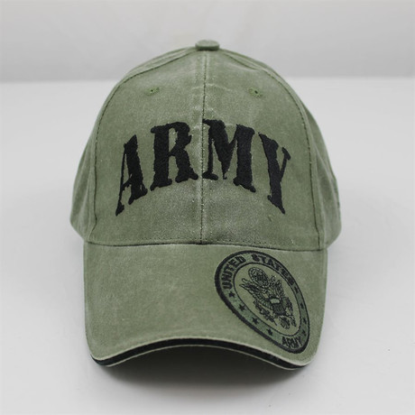 Hepandy Vintage Washed Army Green Baseball Cap - Embroidered Rooster Design, Adjustable One Size