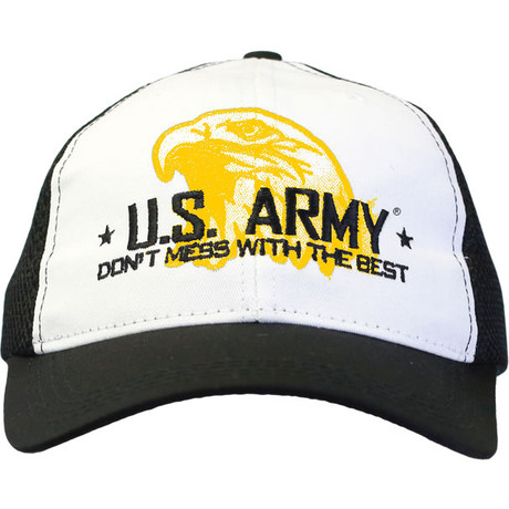 U.S. Army Caps Made in USA White/Black Mesh - USMilitaryHats.com