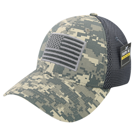 Distressed Digital City Camo Subdued Flag Tactical Operator Cap