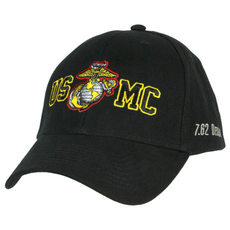 ★UNIVERSAL CHEMISTRY★ Leather Line Black Marine Cap Marine USMC-Black-Hat-Web-Image-