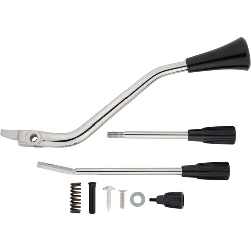 1967-72 Ford F100 Short Column Lever kit: Tilt Column, Automatic, Chrome Levers, Black Knobs