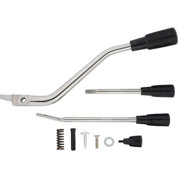 1961-66 Ford F100 / 1960-65 Ford Falcon Short Column Lever kit: Tilt Column, Automatic, Chrome Levers, Black Knobs