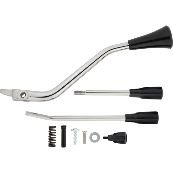 1967-72 Ford F100 Short Column Lever kit: Tilt Column, Automatic, Chrome Levers, Black Knobs