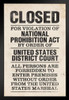 NPA National Prohibition Act Closed For Violation National Prohibition Act Distressed Art Print Stand or Hang Wood Frame Display Poster Print 9x13