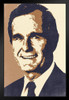 President George HW Bush 41 Pop Art Portrait Republican Politics Politician Sepia Stand or Hang Wood Frame Display 9x13