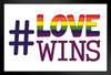 Love Wins Rainbow II Hashtag Art Print Stand or Hang Wood Frame Display Poster Print 13x9
