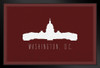 Cities Washington DC United States Capitol Maroon Art Print Stand or Hang Wood Frame Display Poster Print 13x9