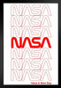 NASA Retro Repeating Worm Logo Art Print Stand or Hang Wood Frame Display Poster Print 9x13