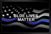 Thin Blue Line Flag Flying Memorial Art Print Stand or Hang Wood Frame Display Poster Print 13x9