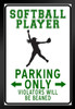 Softball Pitcher Parking Only Funny Sign Art Print Stand or Hang Wood Frame Display Poster Print 9x13