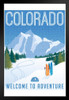 Colorado Welcome To Adventure Retro Travel Art Print Stand or Hang Wood Frame Display Poster Print 9x13