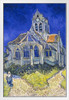 Vincent Van Gogh The Church at Auvers Van Gogh Wall Art Impressionist Portrait Painting Style Fine Art Home Decor Realism Romantic Artwork Decorative Wall Decor White Wood Framed Art Poster 14x20