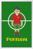 Portugal Soccer Pixel Art National Team Sports White Wood Framed Poster 14x20