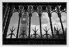 What Lies Beyond Big Ben Through Iron Gate London Black And White Photo White Wood Framed Poster 20x14