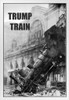 Trump Train Wreck Funny Political Humor White Wood Framed Poster 14x20