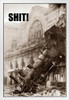 Sht! Train Crash Station Wreck Locomotive Off Tracks Gare Montparnasse Classic College White Wood Framed Art Poster 14x20