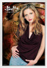 Buffy The Vampire Slayer Pose Look 90s TV Show Series Horror White Wood Framed Poster 14x20