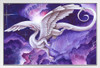 Storm Dancer by Carla Morrow Thunder Lightning Purple Sky Dragon Fantasy White Wood Framed Poster 14x20