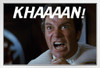 Captain Kirk KHAN Meme Star Trek II The Wrath of Khan Funny Yell Face Movie Merchandise White Wood Framed Poster 14x20