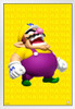 Wario Laughing Super Smash Bros Video Game Gaming White Wood Framed Poster 14x20