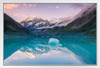 Aoraki Mt Cook Reflection at Sunset New Zealand Photo Photograph White Wood Framed Poster 20x14