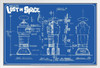 Lost In Space Robot Blueprint White Wood Framed Poster 14x20