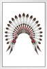 Native American Indian Feather Headdress White Wood Framed Poster 14x20