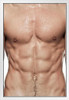 Hot Guys Naked Torso Six Pack Photo Photograph White Wood Framed Art Poster 14x20