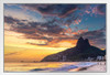 Ipanema Beach Padre Dois Irmaos Rio De Janeiro Photo Photograph White Wood Framed Poster 20x14