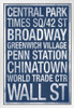 Subway New York City Blue White Wood Framed Poster 14x20