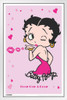 Betty Boop Blowing Kisses Winking Cute Valentines Day White Wood Framed Art Poster 14x20