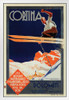 Cortina Dolomiti Superski Skiing Italy Vintage Travel White Wood Framed Poster 14x20