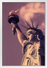 Statue of Liberty New York City Close Up Torch Photo Photograph White Wood Framed Poster 14x20