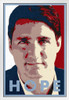 Hope Justin Trudeau White Wood Framed Poster 14x20