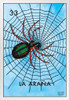 33 La Arana Spider Loteria Card Mexican Bingo Lottery White Wood Framed Poster 14x20