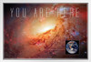 You Are Here Galaxy Landscape Funny White Wood Framed Poster 14x20