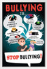 Stop Bullying Classroom Sign Kindness Respect Tolerance Good Behavior Educational Teacher Learning Homeschool Chart Display Supplies Teaching Aide White Wood Framed Art Poster 14x20