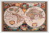 World Map 17th Century White Wood Framed Poster 20x14