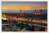 Florence Italy at Dusk with Cathedral of Saint Mary of the Flower Photo Photograph White Wood Framed Poster 20x14