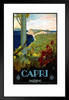 Visit Capri Italy Ocean Historic Coastal Town City Vintage Illustration Travel Cool Wall Decor Matted Framed Wall Decor Art Print 20x26