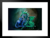 Green and Blue Dragon Cuddling Pair by Rose Khan Fantasy Poster Loving Dragons Embrace Matted Framed Art Wall Decor 20x26